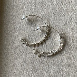 Stella & Dot Petal Hoops in Silver